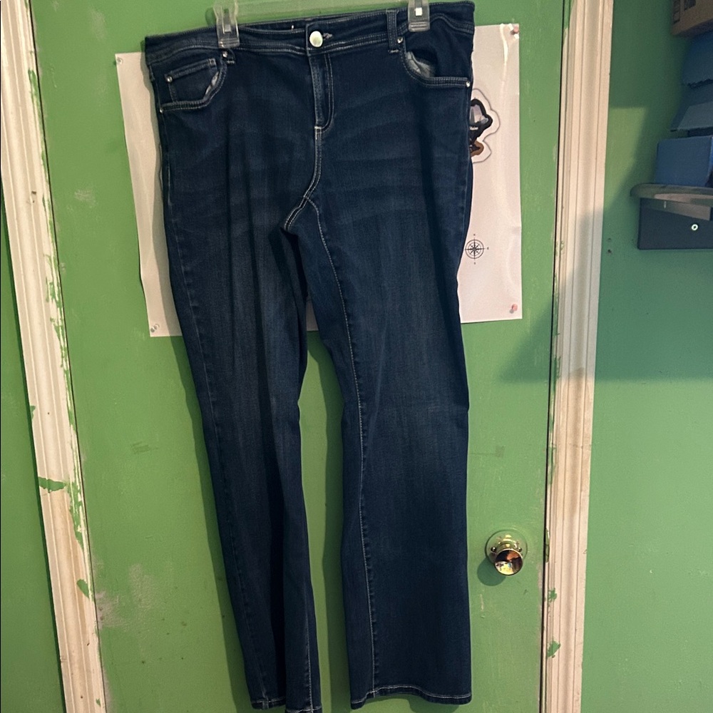 INC International Concepts Dark Blue Boot Cut Jeans
